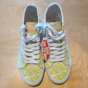 Vans High-Top -Sk8 - Lime Green, Yellow, and Cream Swirls. Size 6.5. NWT